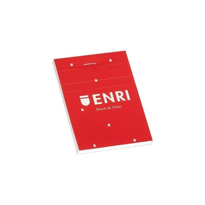 Pack De 10 Unidades Enri Bloc De Notas Grapado 80h A6 Liso T/Blanda Rojo