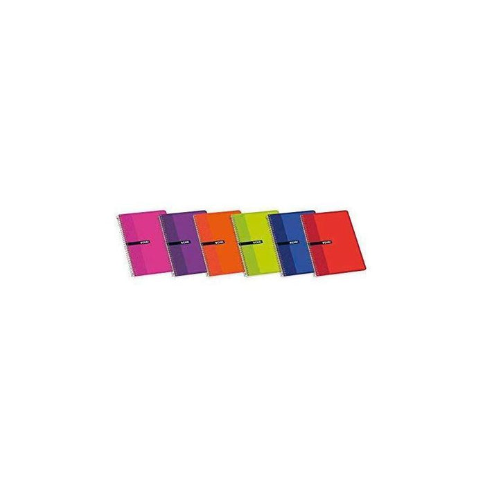 Pack De 10 Unidades Enri Bloc Espiral 80 Hojas 4x4 Sin Margen Tapas Blandas 16º Colores Surtidos