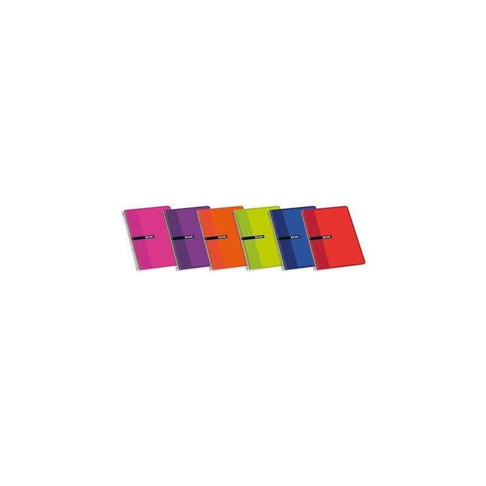 Pack De 10 Unidades Enri Cuaderno Espiral 80 Hojas 4x4 Con Margen Tapas Blandas Folio Colores