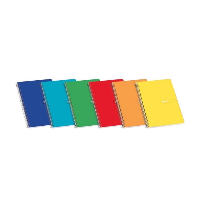 Pack De 10 Unidades Enri Plus Cuaderno Espiral Formato Cuarto 1 Linea - 80 Hojas 60gr Con Margen - Cubierta Blanda -