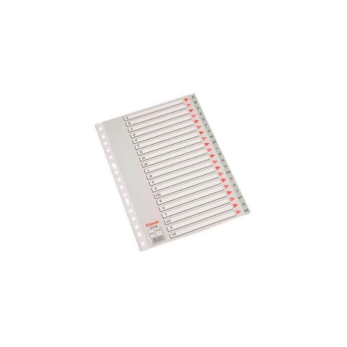 Pack De 10 Unidades Esselte Indice Abecedario Separador Multitaladro Folio Gris Polipropileno