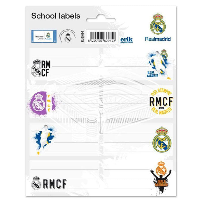 Pack De 10 Unidades - Etiquetas Real Madrid Adhesivas