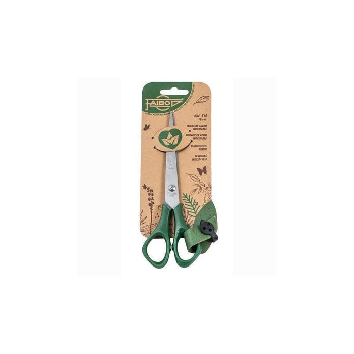 Pack De 10 Unidades Faibo Tijeras Oficina 16cm Simétricas Mango De Plástico Verde Oscuro