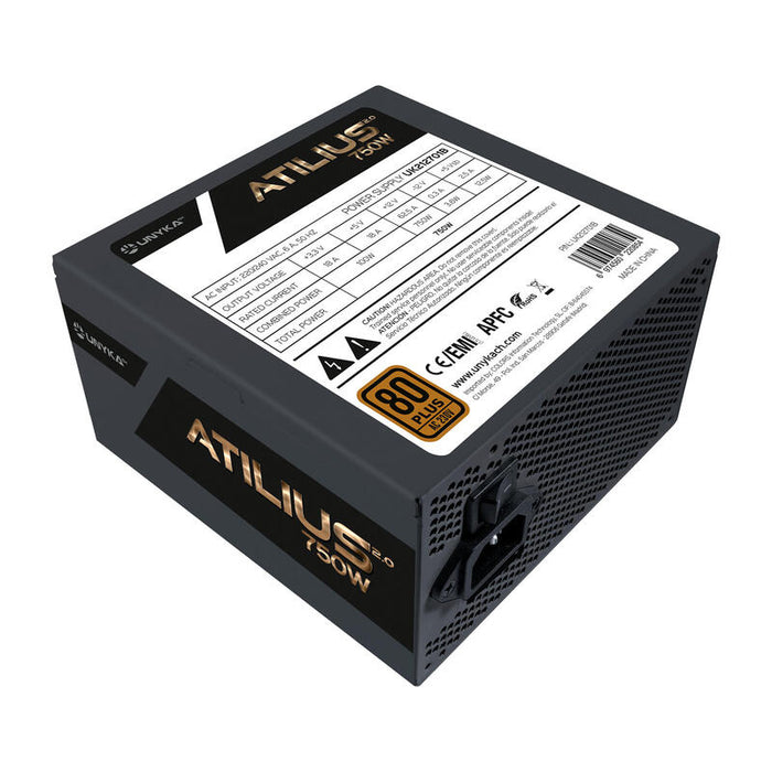 Pack De 10 Unidades Fuente De Alimentacion Unykach Atilius 2.0 Black 750w 80 Plus Bronze 750w Atx 2.3 - Apfc -