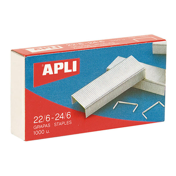 Pack De 10 Unidades - Grapas 22/6-24/6 Galvanizadas Apli Para Grapadoras De Sobremesa