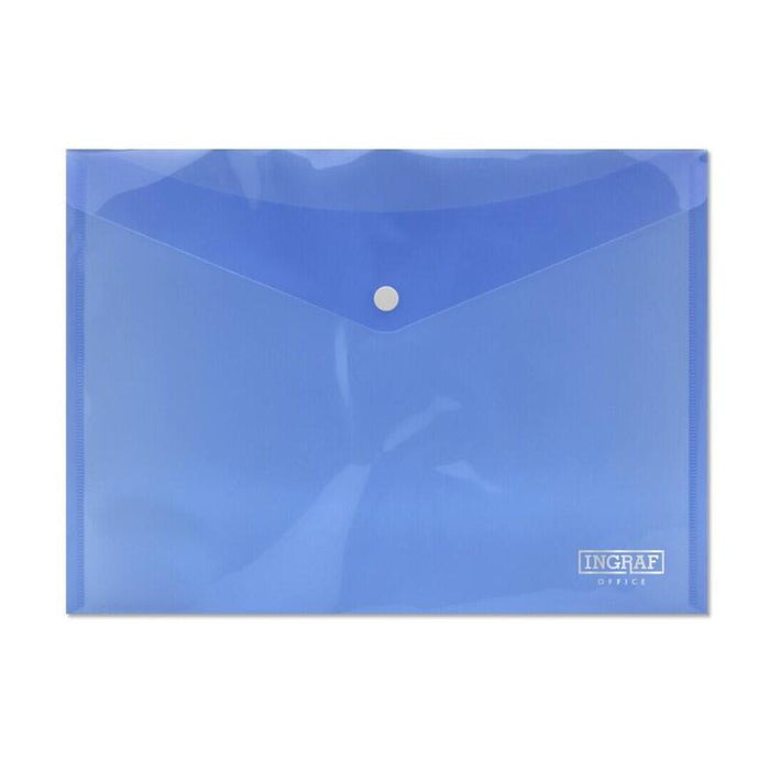 Pack De 10 Unidades Ingraf Sobre Con Cierre De Broche - Polipropileno - Tamaño A4 - Color Azul