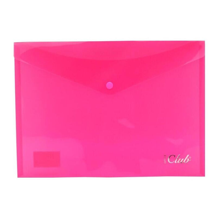 Pack De 10 Unidades Ingraf Sobre Con Cierre De Broche - Polipropileno - Tamaño A4 - Color Rosa