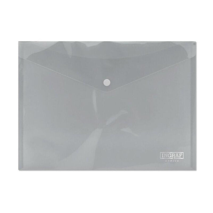 Pack De 10 Unidades Ingraf Sobre Con Cierre De Broche - Polipropileno - Tamaño A4 - Transparente