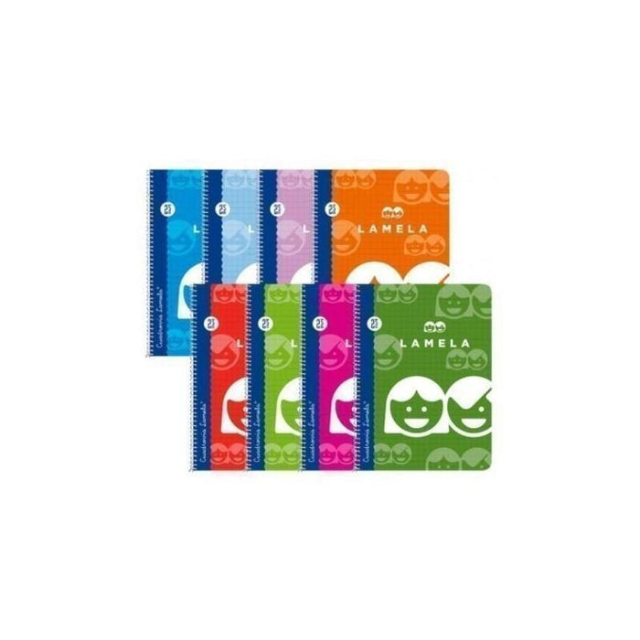 Pack De 10 Unidades Lamela Cuaderno Espiral 40h 4º 70gr Cuadrovía 2,5mm C/Margen Cubierta Básica C/Surtidos