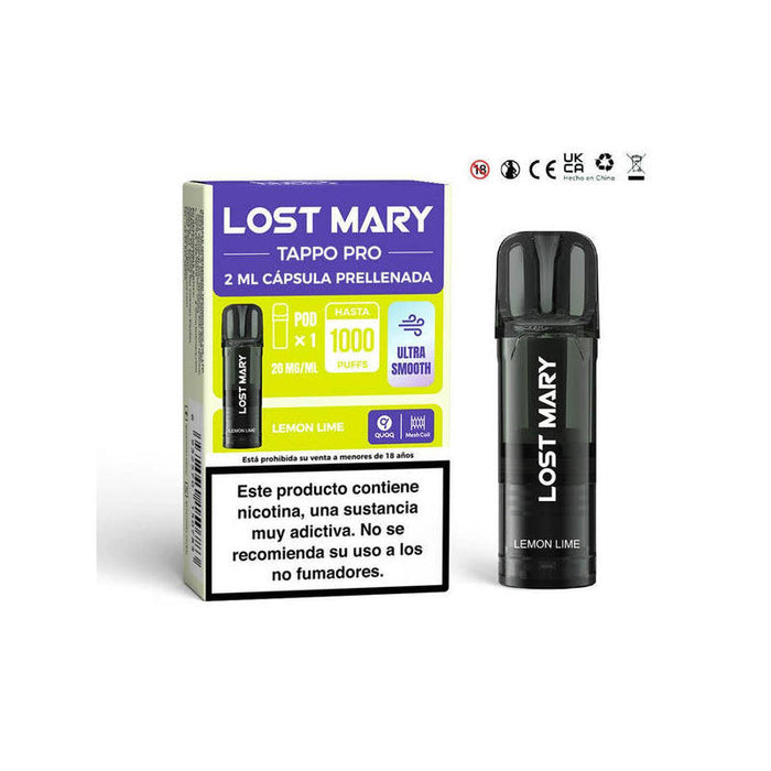 Pack De 10 Unidades Lost Mary Tappo Pro 2mlx1 2% Lemon Lime