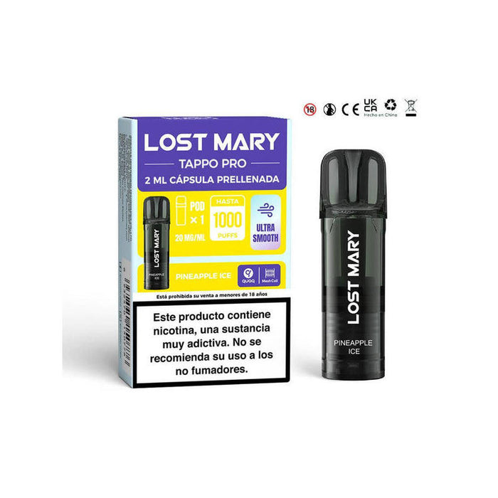 Pack De 10 Unidades Lost Mary Tappo Pro 2mlx1 2% Pineapple Ice