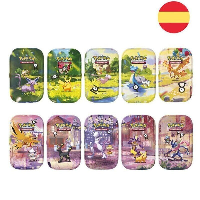 Pack De 10 Unidades - Mini Lata Juego Cartas 30th Aniversario Pokemon Español Surtido