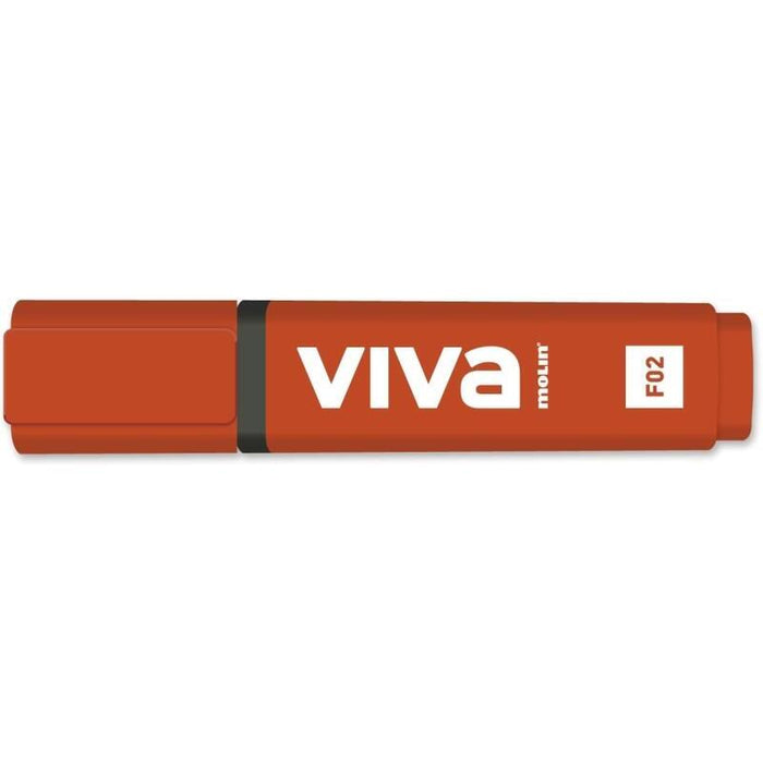 Pack De 10 Unidades Molin Viva Marcador Fluorescente - Trazo Entre 1 Y 5mm - Tinta Con Base De Agua - Rojo
