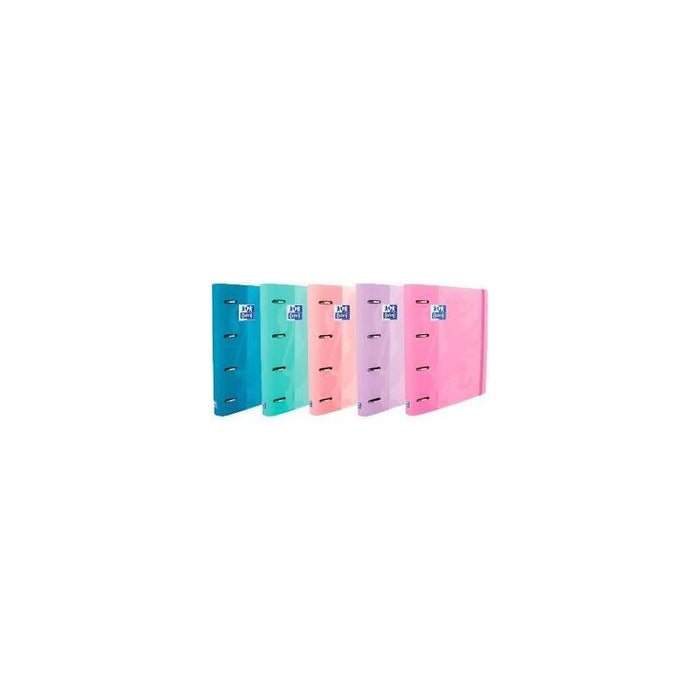 Pack De 10 Unidades Oxford Carpeta De Anillas 4 X 35mm Touch Europeanbinder C/Recambio 100h A4+ 5x5 T/Extradura C/Surtidos Pastel