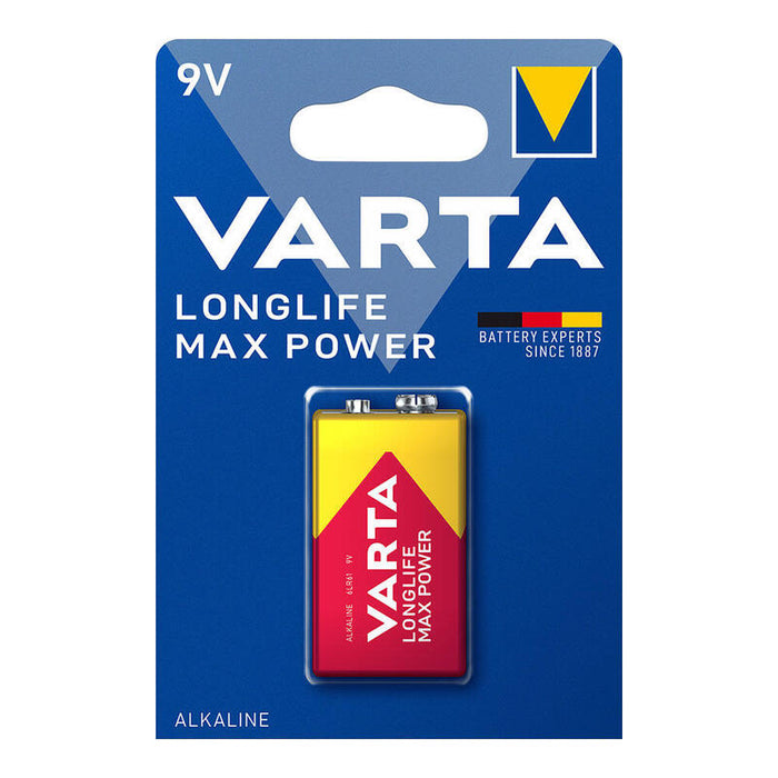 Pack De 10 Unidades - Pila Varta Long Life Max Power 9v - 6lr61 (Blister 1 Unid.) 26,5x17,5x48,5mm