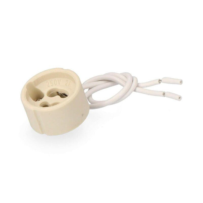 Pack De 10 Unidades - Portalamparas Halogeno Gu-10 2a 250v 15cm De Cable (Retractilado) Edm