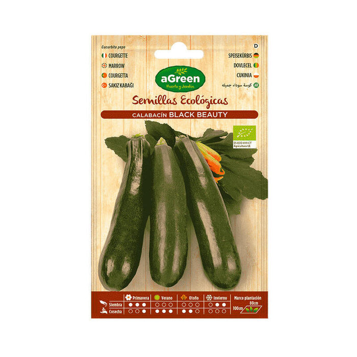 Pack De 10 Unidades - Sobre Con Semillas Eco De Calabacin Black Beauty Agreen