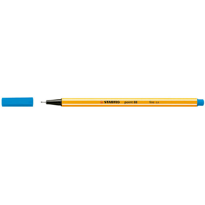 Pack De 10 Unidades Stabilo Point 88 Rotulador De Punta Fina De Fibra - Trazo De 0.4 Mm - Tinta Con Base De Agua - Color Azul