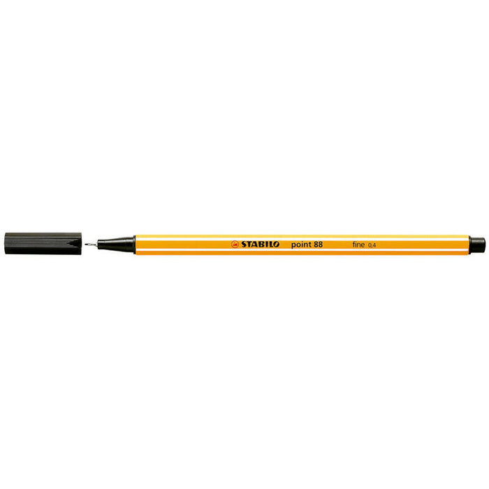 Pack De 10 Unidades Stabilo Point 88 Rotulador De Punta Fina De Fibra - Trazo De 0.4 Mm - Tinta Con Base De Agua - Color Negro