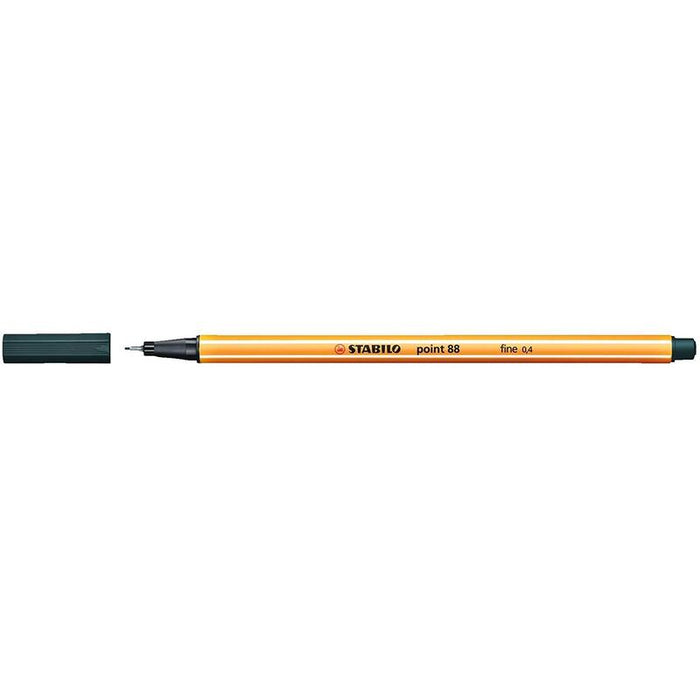 Pack De 10 Unidades Stabilo Point 88 Rotulador De Punta Fina De Fibra - Trazo De 0.4 Mm - Tinta Con Base De Agua - Color Verde Oliva