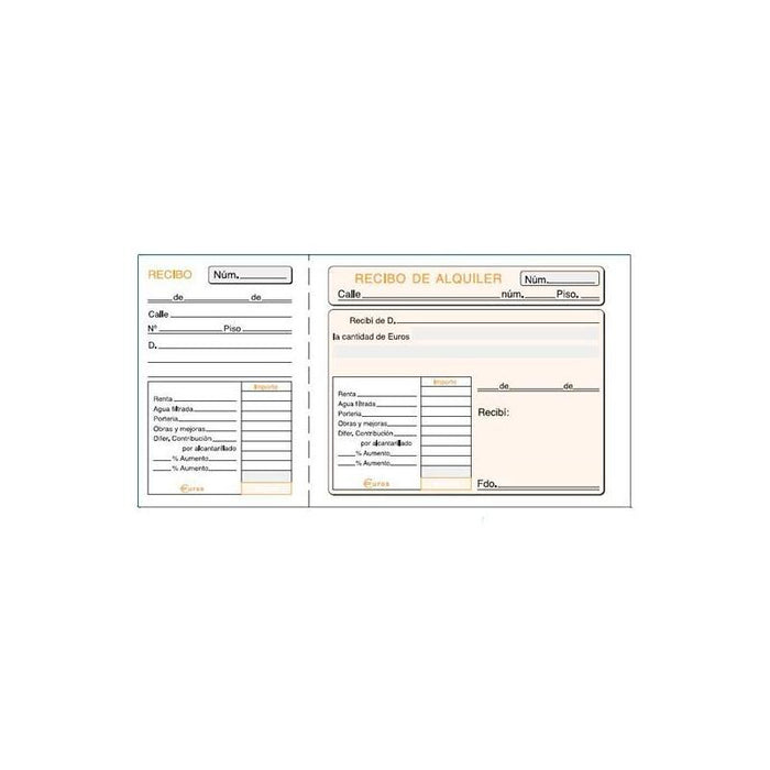 Pack De 10 Unidades Talonario Alquiler Inquilinos Tercio De Folio Sin Copia