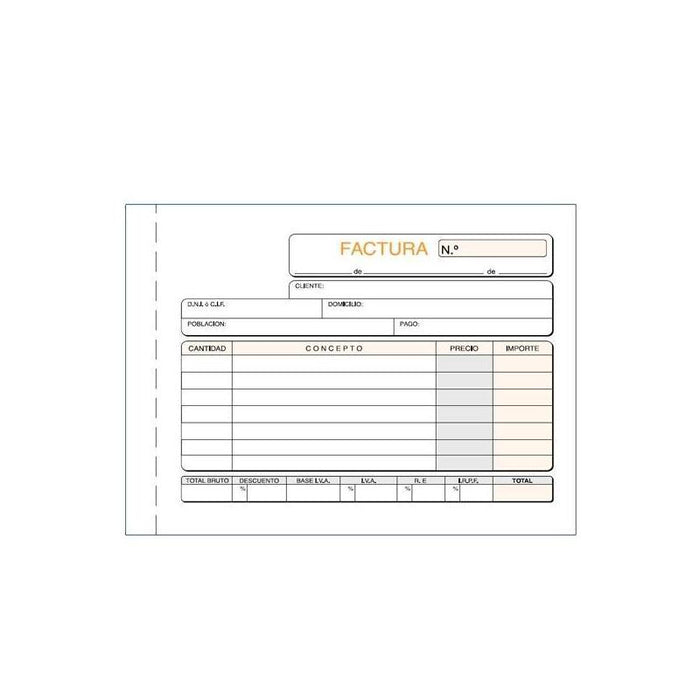 Pack De 10 Unidades Talonario Facturas Octavo Apaisado Duplicado Autocopia