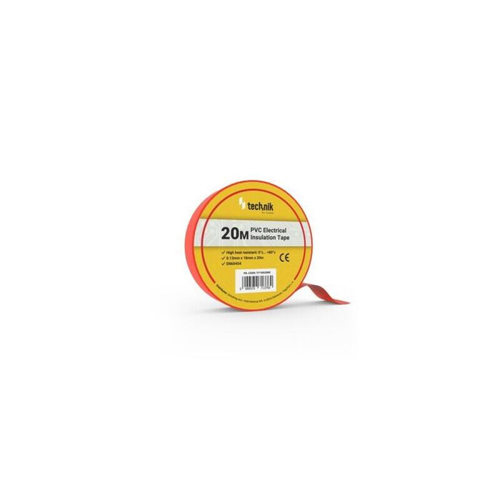 Pack De 10 Unidades Technik Cinta Aislante Pvc 0.13x18mm 20 Metros Rojo 10 Uds