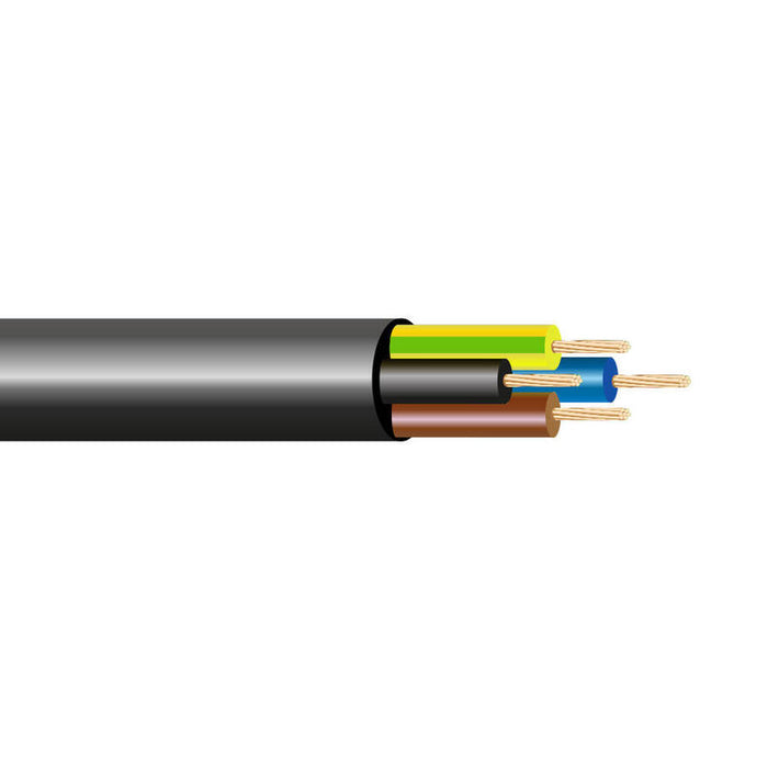 Pack De 100 Metros - Manguera 4x0,75mm H05vv-F 50v Negra Euro/Mts 100mt
