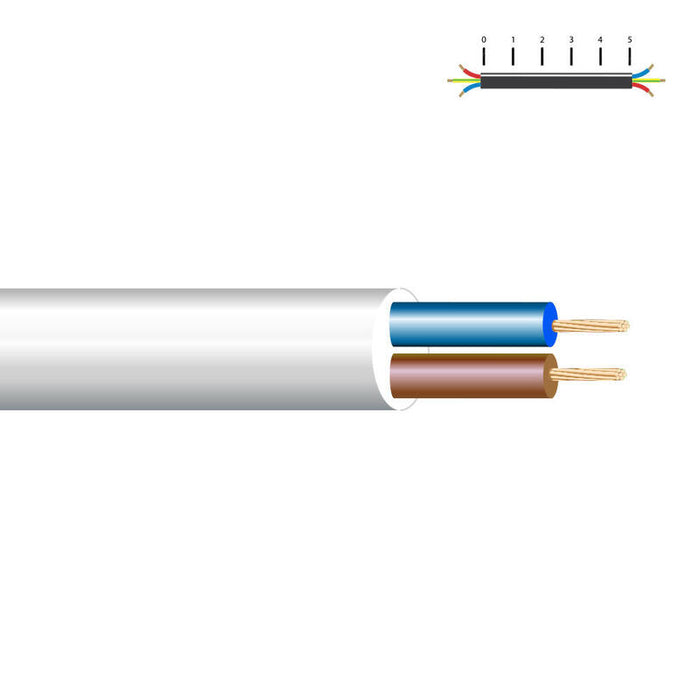 Pack De 100 Metros - Manguera Acrilica 2x2,5mm Blanca Euro/Mts