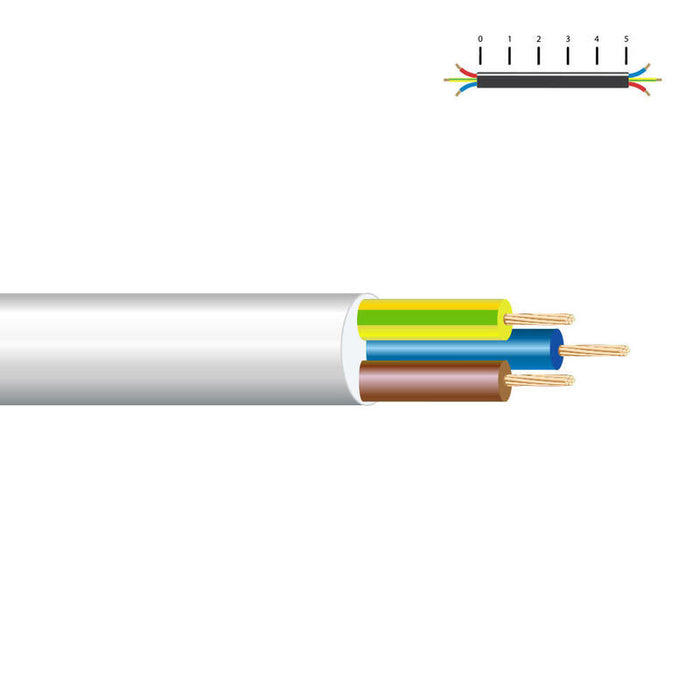 Pack De 100 Metros - Manguera Acrilica 3x2,5mm Blanca Euro/Mts