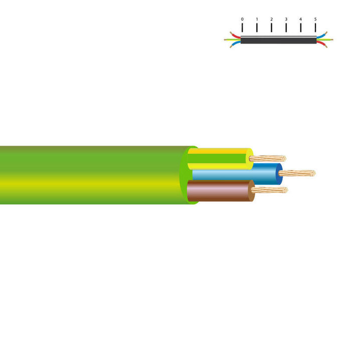 Pack De 100 Metros - Manguera Libre De Halógenos Verde 3x1mm Euro/Mts