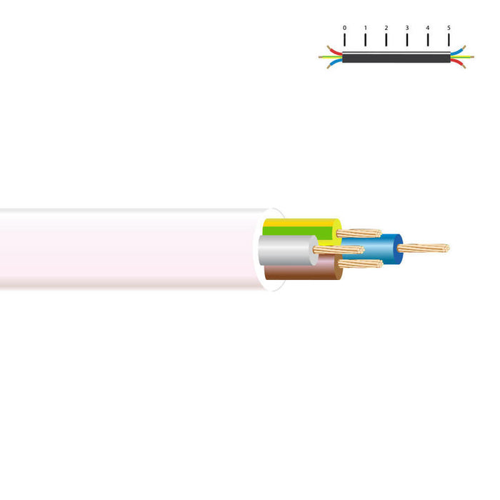 Pack De 100 Metros - Manguera Tubular H 05 Vv-F 4x1mm Blanca Euro/Mts