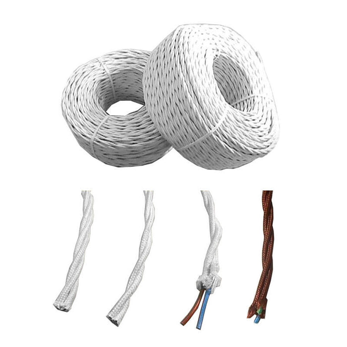 Pack De 100 Unidades - Cable Paralelo Textil Trenzado H05v-K 3 G 1,00 Mm² Marrón Euro/M