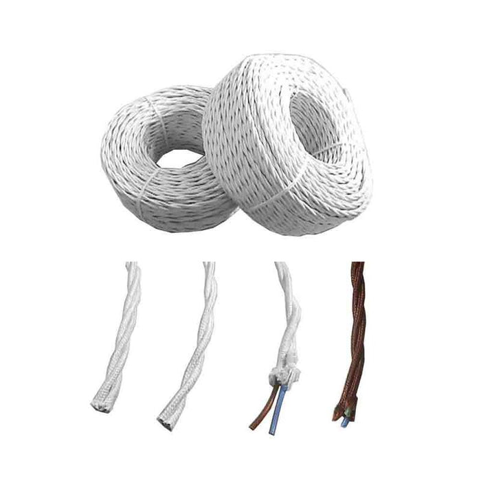 Pack De 100 Unidades - Cable Paralelo Textil Trenzado H05vv-F 2 X 1,50 Mm² Negro Euro/M