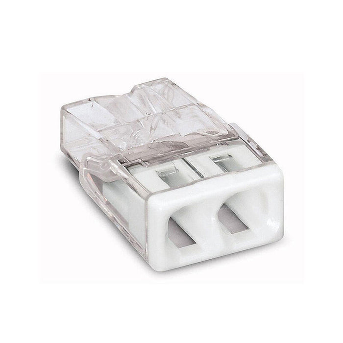 Pack De 100 Unidades - Conector Rápido 2 Vias, Ø Maximo 2,5 Mm², Transparente / Blanca