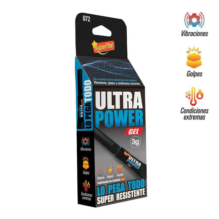 Pack De 12 Unidades - Adhesivo Instantáneo Gel Ultra Power, Blister 3 G