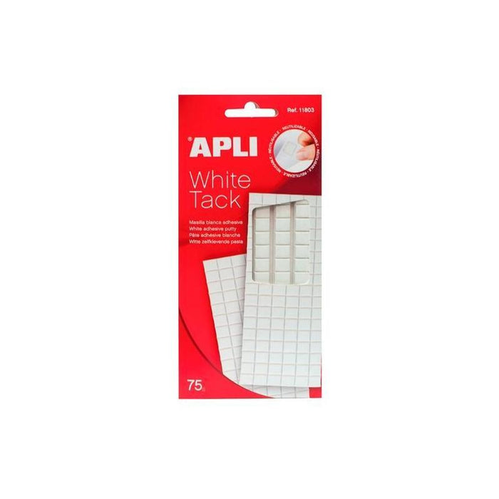 Pack De 12 Unidades Apli Masilla Precortada Removible White Tack 75gr Blanco