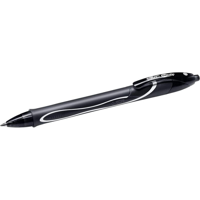 Pack De 12 Unidades Bic Gel-Ocity Quick Dry Boligrafo De Gel Retractil - Punta Media De 0.7 Mm - Tinta De Gel - Anti-Manchas - Secado Ultra Rapido - Color Negro
