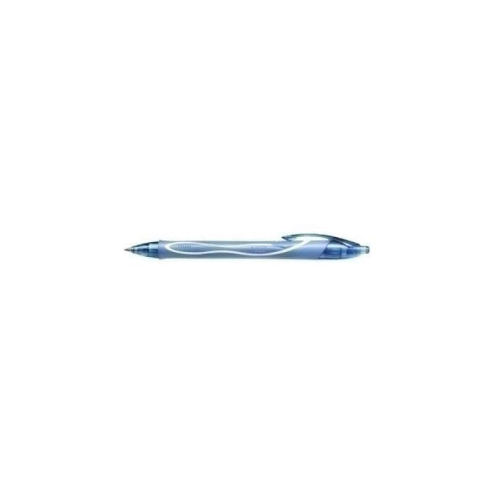 Pack De 12 Unidades Bic Gel-Ocity Quick Dry Boligrafo Retractil - Punta Media De 0.7mm - Tinta De Gel - Secado Ultra Rapido - No Mancha El Papel - Color Turquesa
