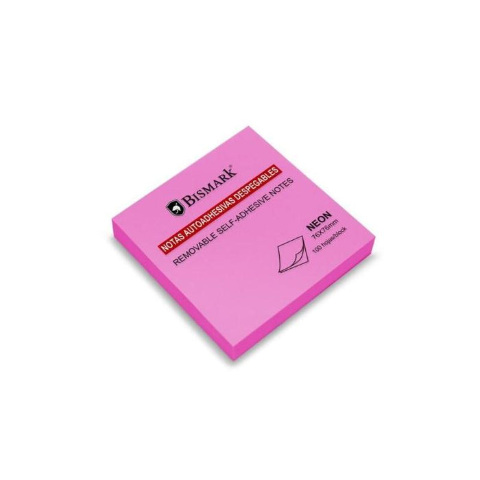 Pack De 12 Unidades Bismark Bloc De 100 Notas Adhesivas 76x76mm - Magenta Neon