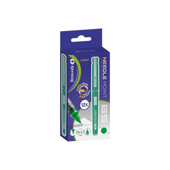 Pack De 12 Unidades Bismark Boligrafo Tinta Liquida Punta Aguja - Escritura Suave - Alta Precision - Durabilidad