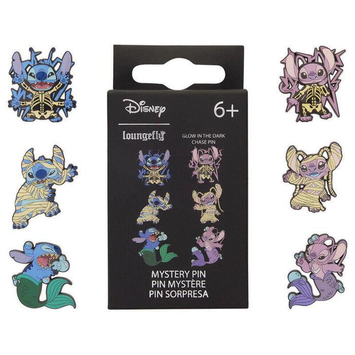 Pack De 12 Unidades - Blind Box Mystery Enamel Pin Stitch & Angel Stitch Disney Loungefly