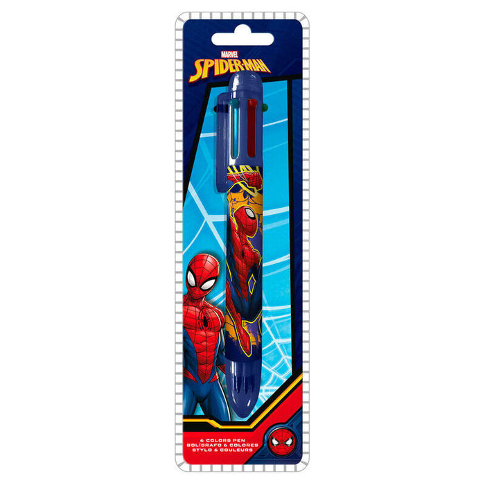 Pack De 12 Unidades - Boligrafo 6 Colores Spiderman Marvel