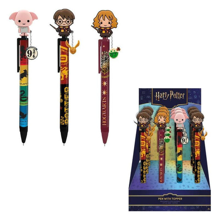 Pack De 12 Unidades - Boligrafo Topper + Charm Harry Potter Surtido