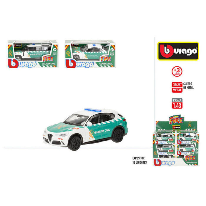 Pack De 12 Unidades - Coche Guardia Civil Street Fire Metal Surtido