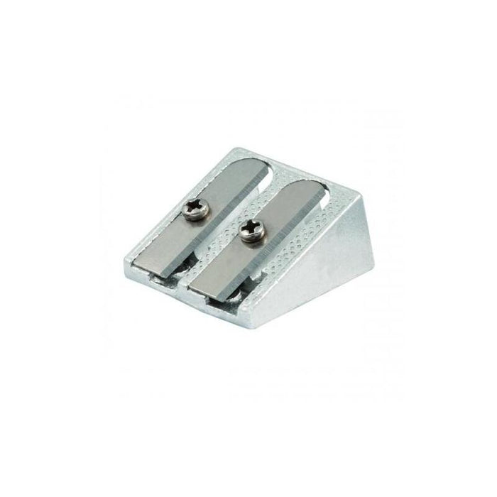 Pack De 12 Unidades Faibo Afilalapiz Metalico De 2 Orificios Para Lapices De Hasta 10mm - Forma De Cuña - Aluminio