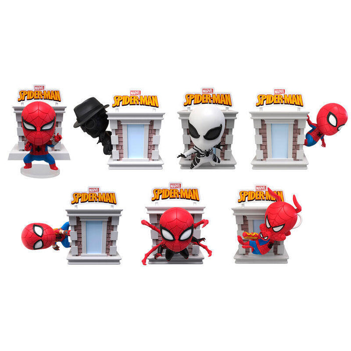 Pack De 12 Unidades - Figura Sorpresa Tower Hero Box Spiderman Marvel Surtido