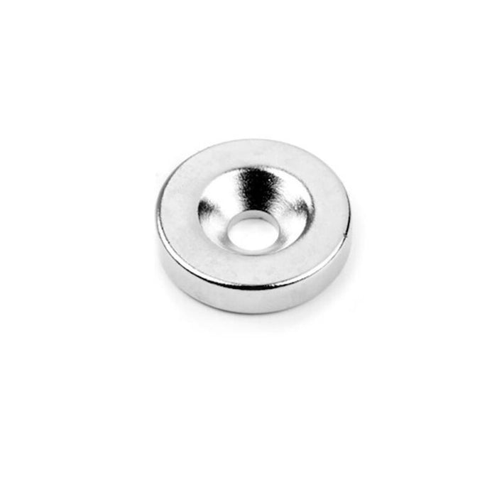 Pack De 12 Unidades - Imán Neodimio Aro Avellanado Im31 Níquel 20 X 3 (Ø8-4) Mm