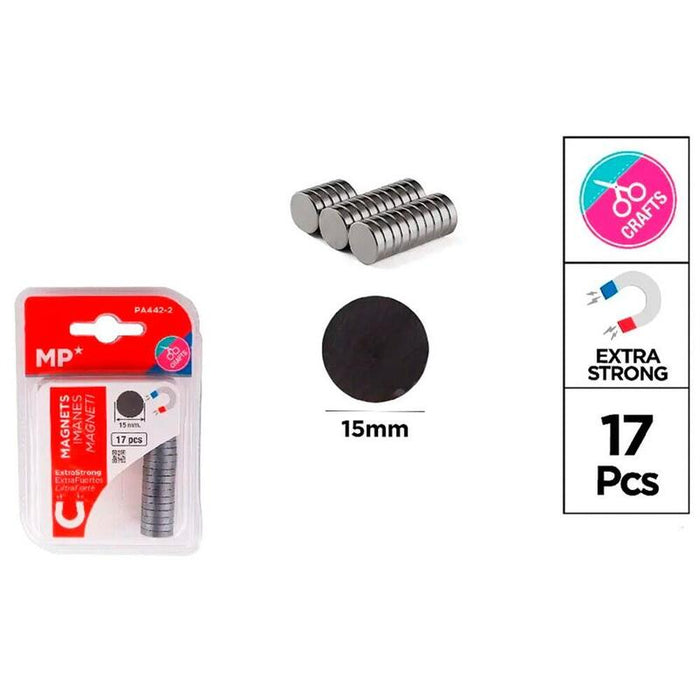 Pack De 12 Unidades - Imanes De Sujeción Ø15 Mm, 17 Uds, Blister