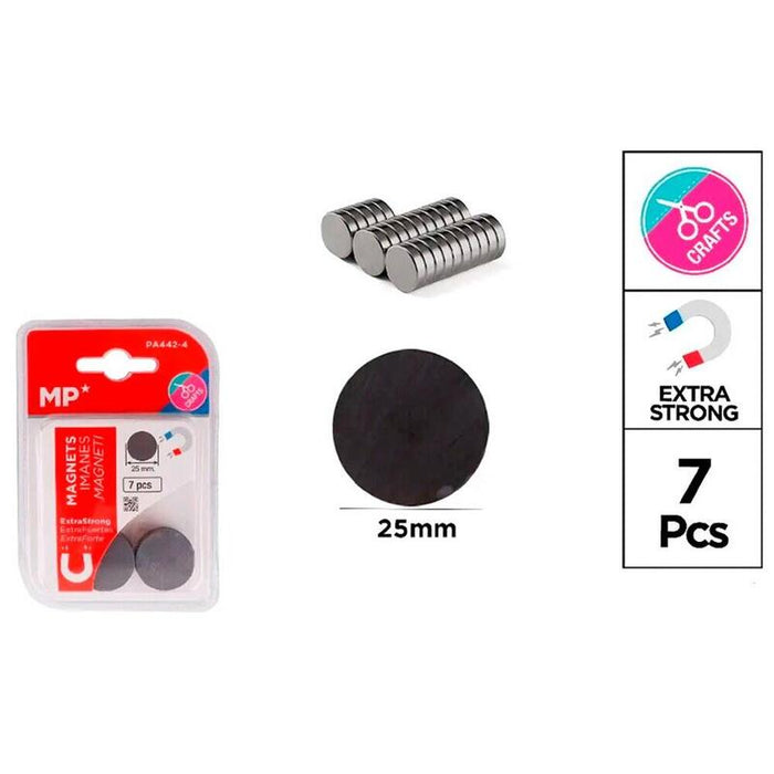 Pack De 12 Unidades - Imanes De Sujeción Ø25 Mm, 7 Uds, Blister
